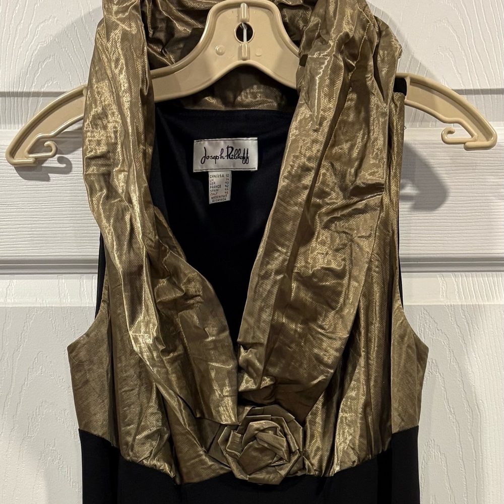 Joseph Ribkoff Black and Gold Dress